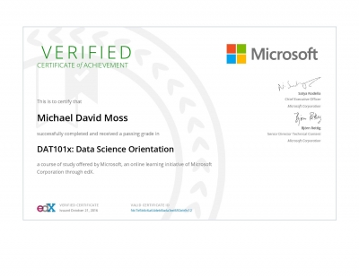 Data Science Orientation Certificate