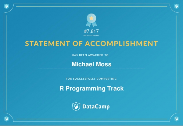 R Programming Track Certificate